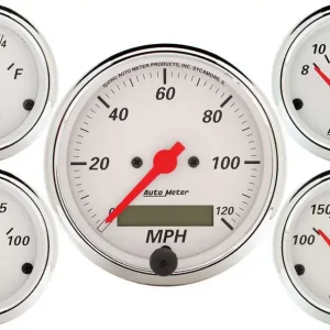 Get Yours AUTOMETER Arctic White Gauge Kit W/Red Pointer AMT1302