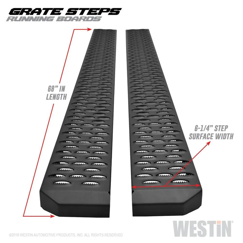 Westin Grate Steps Running Boards 68 in - Textured Black Luxury