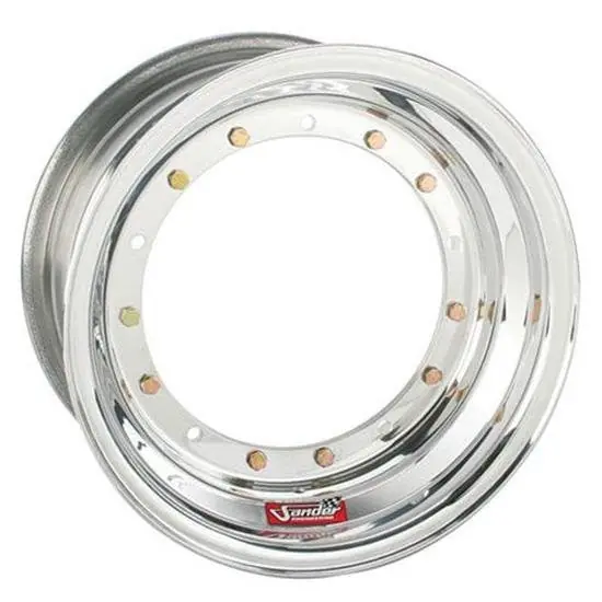 Exclusive Sander Aluminum Sprint Car Direct Mount Wheel - 15 x 8 in - 4 in Backspace - 5 x 9.75 in Bolt Pattern - Polished