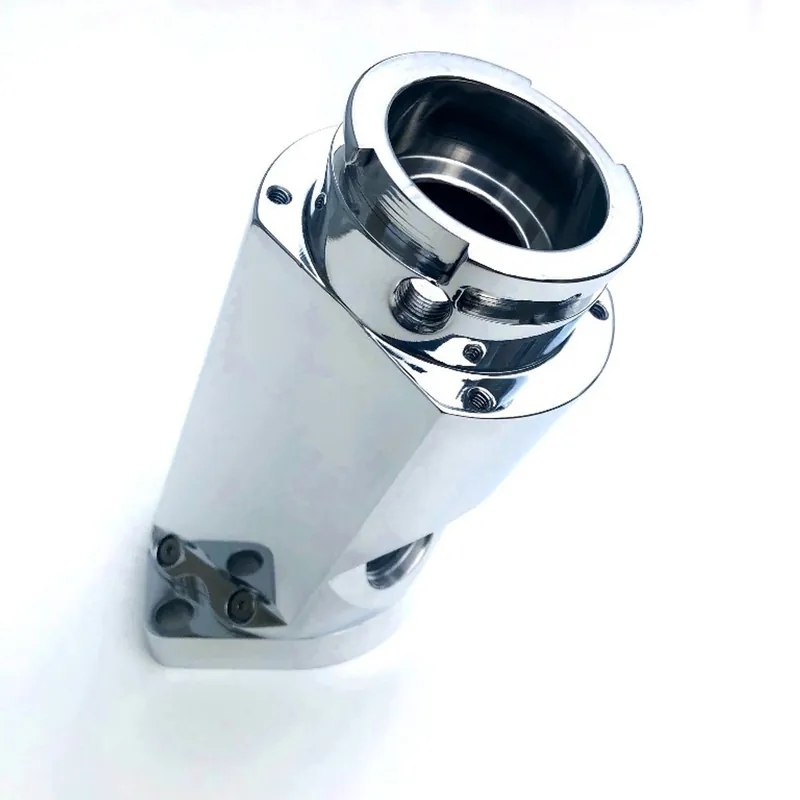 DRAG RACE SOLUTIONS Billet Water Filler Neck - Angled Polished 3300-001P Direct From Factory