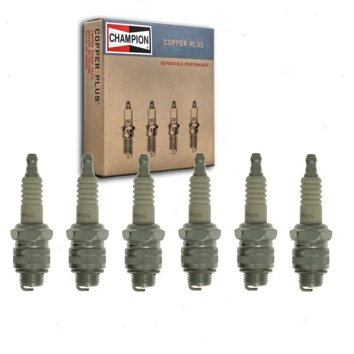 1957-1958 International A122 3.9L 4.3L L6 6 pc Champion Copper Plus Spark Plugs - Ignition Wire Top Rated