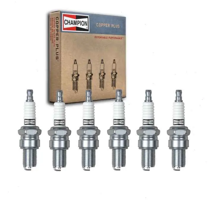1955-1967 Jaguar 2.4 2.5L L6 6 pc Champion Copper Plus Spark Plugs - Ignition Secondary Top Rated
