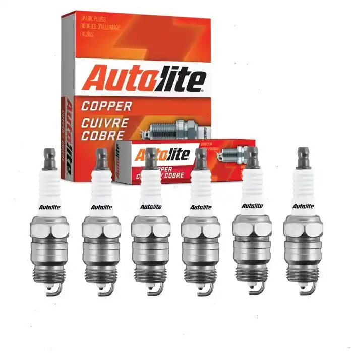 1955-1974 Ford Ranch Wagon 2.4L 2.8L 3.3L 3.6L 3.9L 4.1L L6 6 pc Autolite Copper Core Spark Plugs - Popular